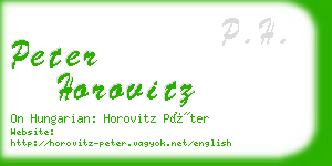 peter horovitz business card